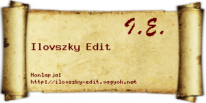 Ilovszky Edit névjegykártya
